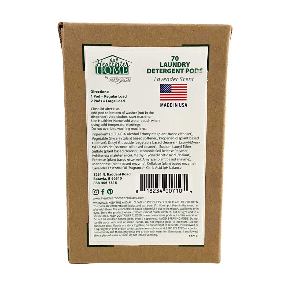 Healthier Home Laundry Detergent Pods  back of box